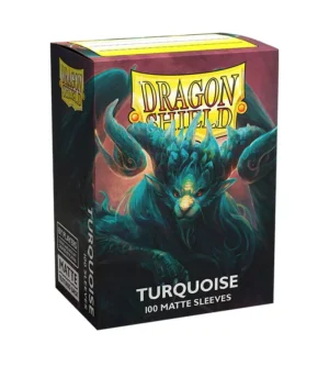Fundas Standard Matte Turquesa Atebeck (100 fundas) Dragon Shield. - Imagen 1